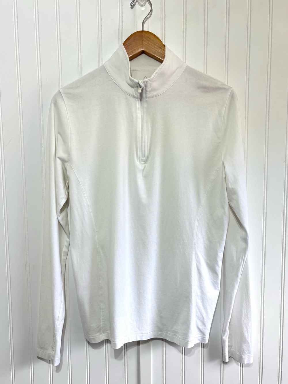 Tasc Performance Women’s White Quarter Zip Organic Cotton Breathable Top Size L
